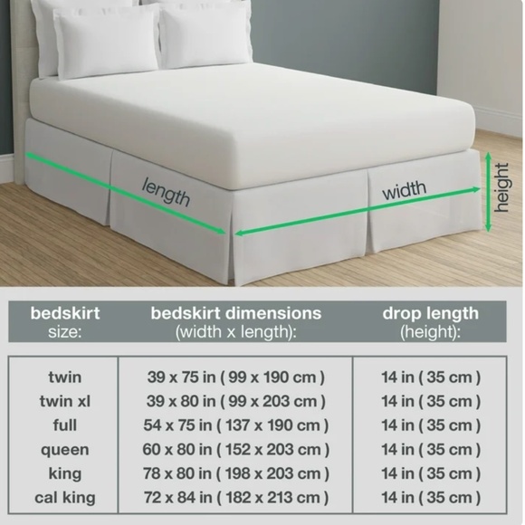 Fresh Ideas Tailored Bedskirt California King -  14" Drop Black NWT - Picture 11 of 12